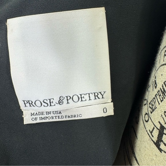 Prose & Poetry anthropologie ruffle flare Elegant Black and Gold Women's Dress - Picture 5 of 12